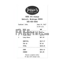 JESSIE'S CLOTHING STORE fake payment receipt photoshop template PSD