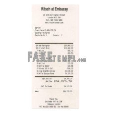 KITSCH AT EMBASSY  fake payment check photoshop template PSD