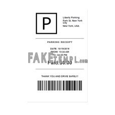 LIBERTY PARKING fake payment receipt photoshop template PSD