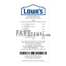 LOWE'S fake payment receipt photoshop template PSD