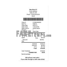 NEW STORE fake payment receipt photoshop template PSD