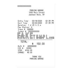 PARKING GARAGE fake payment receipt photoshop template PSD