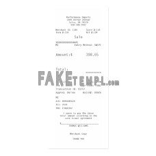 Performance Imports fake payment receipt photoshop template PSD