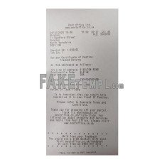 Post Office LTD fake payment receipt photoshop template PSD