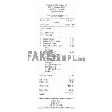 PRESIDENT THAI RESTAURANT  fake payment check photoshop template PSD