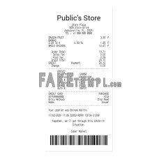 PUBLIC'S STORE fake payment receipt photoshop template PSD