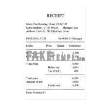 Receipt example fake payment receipt photoshop template PSD