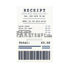 RECEIPT sample fake payment receipt photoshop template PSD