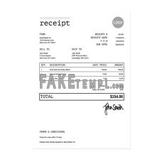 RECEIPT fake payment receipt photoshop template PSD