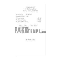 RESTUARANT cash fake payment receipt photoshop template PSD