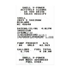 SHELL V-POWER fake payment receipt photoshop template PSD