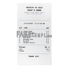 SHOP'S fake payment receipt photoshop template PSD