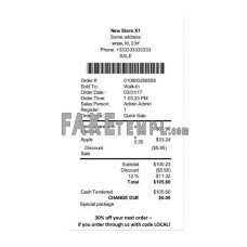 STORE fake payment receipt photoshop template PSD