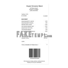 SUPER GROCERY MART  fake payment check photoshop template PSD