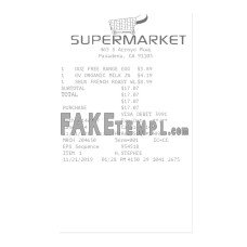 SUPERMARKET fake payment receipt photoshop template PSD