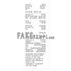 TAXI fake payment receipt photoshop template PSD