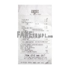 TESCO fake payment receipt photoshop template PSD