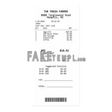 THE FRESH FARMER fake payment receipt photoshop template PSD