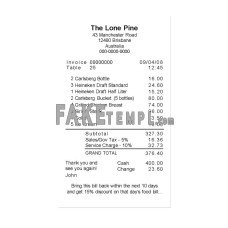 THE LONE PINE  fake payment check photoshop template PSD