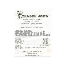 TRADER JOE'S cash fake payment receipt photoshop template PSD