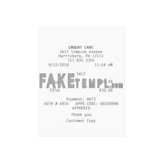 URGENT CARE fake payment receipt photoshop template PSD