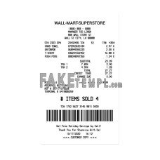 WALL-MART-SUPERSTORE fake payment receipt photoshop template PSD