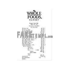 WHOLE FOODS  fake payment check photoshop template PSD